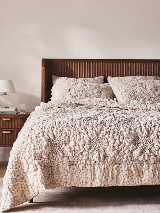 Anthropologie Other - New Anthropologie Dahlia Cotton Voile Floral Printed Textured Quilt Size king